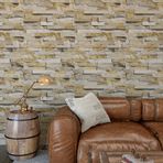 VaryPaper Taş görünümlü duvar kağıdı, 3D duvar kaplaması, taş görünümlü, 40 cm x 200 cm, dekoratif folyo, mobilya folyosu, vintage, yapışkan folyo, taş görünümlü, kendinden yapışkanlı folyo, mutfak