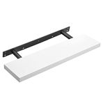 VASAGLE duvar rafı, kitaplar, resimler, dekorasyon, yüzer raf, 80 x 20 x 3,8 cm, ofis rafı, MDF, oturma odası, mutfak, koridor, yatak odası, banyo için duvar panosu, beyaz LWS28WT