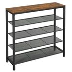 Vasagle LBS15BX 4 Izgaralı 30x100x92.5 cm Kahverengi Siyah Ayakkabı Rafı