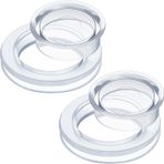 VASANA 2 set 0,8 cm şeffaf PVC teras masası/şemsiye delik halkası ve kapak seti, standart boyutta, plaj, tablet, kalın delik, dış mekan, teras, masa, avlu, bahçe için halka tapası