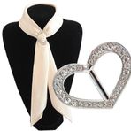 VASANA Fashion Love Heart Suni Elmas Metal Atkılar Toka Şal Klipsli Kilit Halka Eşarp Toka Kaydırır Giysi Yüzük Sargı Tutucu Kadın Kız İpek Eşarp Giysi (Gümüş)