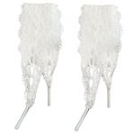 VASGO 2 Çift Moda Dantel Ayakkabı, 3 CM Genişlik, Ayakkabı için Elastik Fantezi Dantel, Beyaz, 39 inchese / 100 cm