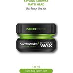 Vasso 24 Saat Ultra Güçlü Sert Tutuş Ve Ultra Mat Görünüm Sağlayan Killi Matte Head Wax 150 Ml