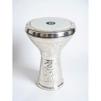 Vatan 5 Numara El Yapımı Hand Made Alüminyum Darbuka, Gümüş, Özel Tasarım, Alyan ve Taşıma Kılıfı Dahil