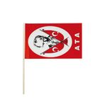 Vatan Atalı Küçük Sopalı 12x17 cm 80'li Kağıt Bayrak