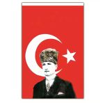 Vatan Atatürklü Bayrak 50X75 Atalı Türk Bayrağı