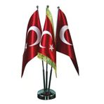 Vatan Bayrak Direği Üçlü Krom--4 Lü