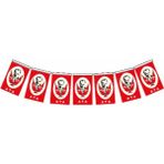 Vatan Büyük Boy 18 x 11 cm İpli Kağıt Atatürklü Bayrak 50li Kırmızı Renkli Ölçülerle