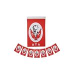 Vatan Ipli Bayrak Atalı 50 Li Orta Boy 2 Adet ( 8 x 13 cm ) - Kırmızı - Beyaz - İpli Bayrak