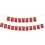 Vatan Ipli Bayrak Ayyıldız 50 Li Küçük Boy 4 Adet ( 6 x 10 cm ) - Kırmızı - Beyaz