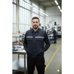 Vatan Tekstil Erkek Reflektörlü Kalın Gabardin Kumaş Kışlık Iş ve Çalışma Yeleği - Lacivert - 2XL