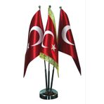 Vatan Üçlü Krom Bayrak Direği