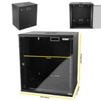 VATPAN 12U Duvar Tipi Soft Serisi Network Server Kabinet, 400mm Derinlik, Server Rack Kabinet Muhafazası, 4mm Temperli Darbelere Karşı Dayanıklı Ön Cam Panel, IT Ekipmanları Muhafaza kabini