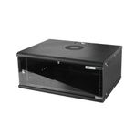 VATPAN 4U Duvar Tipi Soft Serisi Network Server Kabinet, 400mm Derinlik, Server Rack Kabinet Muhafazası, 4mm Temperli Darbelere Karşı Dayanıklı Ön Cam Panel, IT Ekipmanları Muhafaza kabini