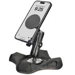 VAUBORTTI Masa veya araba çizgisi için manyetik telefon tutucu, alüminyum kol, kaymaz puf tabanı, 3 noktada 360° döndürme, MagSafe iPhone 12-16 serisi ile uyumlu, RAM B boyutu 1 inç topa uyar