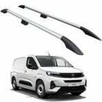 Vauxhall Combo Kısa Şase Van 2018-2025 Araç Üstü Alüminyum Tavan Yan Rayları Plus Serisi - Gri