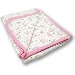 Vav Baby Ayıcık Desenli Bebek Tek Kat Kapitone Battaniye Kundak 80X90 cm Pembe - 80 x 90 cm