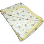 Vav Baby Ayıcık Desenli Bebek Tek Kat Kapitone Battaniye Kundak 80X90 cm Sarı - 80 x 90 cm