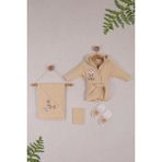 Vav Baby Vavbaby Organik Bambu Bebek Havlu Bornoz Seti Bebek Havlu Kundak Rabbit - Yenidoğan