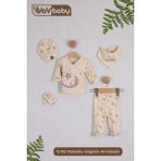 Vav Baby Vavbaby Organik Hastane Çıkışı 5’Li Uyuyan Ayı- Pembe - Yenidoğan - Bej-CM1