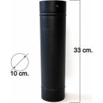 Vav Mühendislik 33 cm Pelet-Kamp Sobası Borusu Çap 10 cm (100MM) (1. Sınıf Parlak Siyah Emaye)