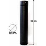 Vav Mühendislik 66 cm Pelet-Kamp Sobası Borusu Çap 10 cm (100MM) (1. Sınıf Parlak Siyah Emaye)
