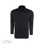 VAV Siyah M Tlac-04 Polo Yaka Uzun Kol Tişört