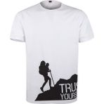 VAV Wear Outdoor T-Shirt Günlük Pamuklu Baskılı Erkek Kısa Kollu Tişört Sıfır Yaka BASETI02 - 4XL - Beyaz - Buz Mavisi