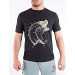 VAV Wear Outdoor T-Shirt Günlük Pamuklu Baskılı Erkek Kısa Kollu Tişört Sıfır Yaka BASETI02 - Siyah
