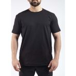 VAV Wear Sıfır Yaka, Kısa Kol, Koltuk Altı Fileli, Gözlük Askılı Tshirt (Basetı-03) - 2XL - Siyah