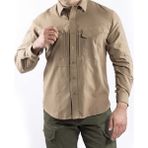 VAV Wear TACTEC01 Tactical Özel Tasarım Gömlek Yüksek Mukavemetli Polyester Ribs Kumaş - 2XL - Bej