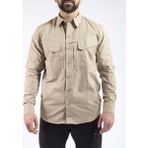 VAV Wear TACTEC01 Tactical Özel Tasarım Gömlek Yüksek Mukavemetli Polyester Ribs Kumaş - Toprak Kahverengi