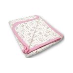 VaVbaby Ayıcık Desenli Bebek Tek Kat Kapitone Battaniye Kundak 80x90 cm Pembe