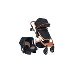 VaVbaby EliteCruise Travel Sistem Lüks Bebek Arabası Konforlu Seyahat Sistem Puset Katlanabilir Siyah Gold