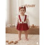 Vavbaby Kız Bebek Kırmızı Raporlu Jile Etek ve Kalp Desenli Zıbın Body Takım - 6 - 9 Ay - Çok Renkli
