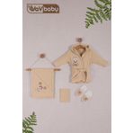 Vavbaby Organik Bambu Bebek Havlu Bornoz Seti Bebek Havlu Kundak Rabbit