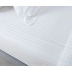 Vavey Çizgili Saten Yatak Çarşafı Lastikli 160X200 Yastık Kılıfı 50X70 Fitted Çift Kişilik Çarşaf Seti - 160 X 200 - Beyaz