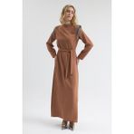 Vavinor Omuz Taş Detaylı Elbise - Camel - 50
