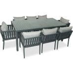 Vavrattan London 8 Kişilik Rattan Bahçe Balkon Takımı Taş Gri