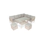 VAVRATTAN New York Xl Rattan Bahçe Balkon Köşe Takımı Kum