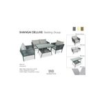 VAVRATTAN Shangai Deluxe Rattan Bahçe Takımı Taş Gri 2+1+1+sehpa