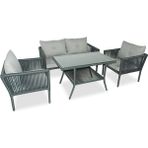 Vavrattan Shangai Deluxe Rattan Bahçe ve Balkon Oturma Takımı – Alüminyum İskeletli, Su ve Leke İtici Taş Gri Kumaşlı, Dayanıklı Şık Tasarım