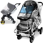 Vaxaape Bebek Arabası Yağmur Kılıfı ve Bebek Arabası Cibinlik (2 Parça Set), Evrensel Bebek Arabası Aksesuarı, Su Geçirmez, Rüzgar Geçirmez Koruma, Toz Kardan Koruma, Bebek Seyahat Hava Kalkanı
