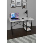 VayAvm Metal Ayaklı 2 Raflı Çalışma Ofis Masası Beyaz 60x120 CM Beyaz