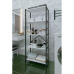 VayLife 5 Raflı Dolap Çok Amaçlı Banyo Rafı 150x60x30 Beyaz