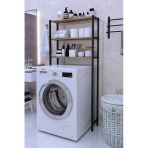 VayLife Çamaşır Makinesi Üstü Düzenleyici Raf Banyo Dolabı Rafı 150x70x17,5 Ceviz