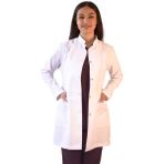 Vayvaylı 100V002A02Y Beyaz Hakim Yaka Orta Boy Beyaz Kadın Doktor Önlüğü