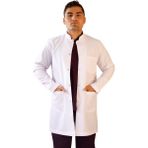 Vayvaylı Hakim Yaka Orta Boy Beyaz Erkek Doktor Öğretmen Laboratuvar Önlüğü - XS
