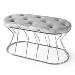 Vazo Bench 90 cm Krom Açık Gri