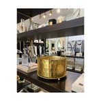 VAZO DEKOR Büyük Damalı Gold Vazo Yükseklik : 15 cm - Çap : 25 cm